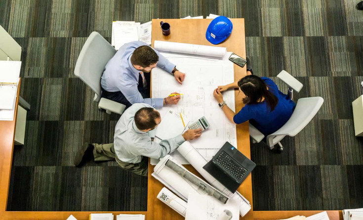 People working at a desk